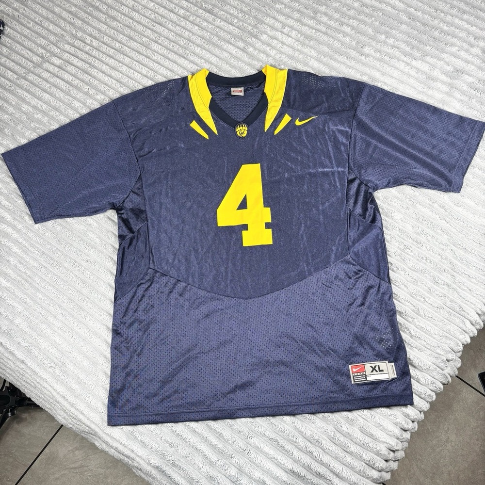 Nike Team Cal‎ Berkley Football Jersey Mens XXL Navy 4 Golden Bears NCAA Vintage